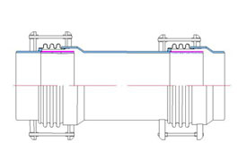 橫向小拉桿波紋管膨脹節(jié)結(jié)構(gòu)示意圖
