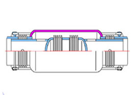 旁通壓力平衡式波紋管膨脹節(jié)結(jié)構(gòu)示意圖